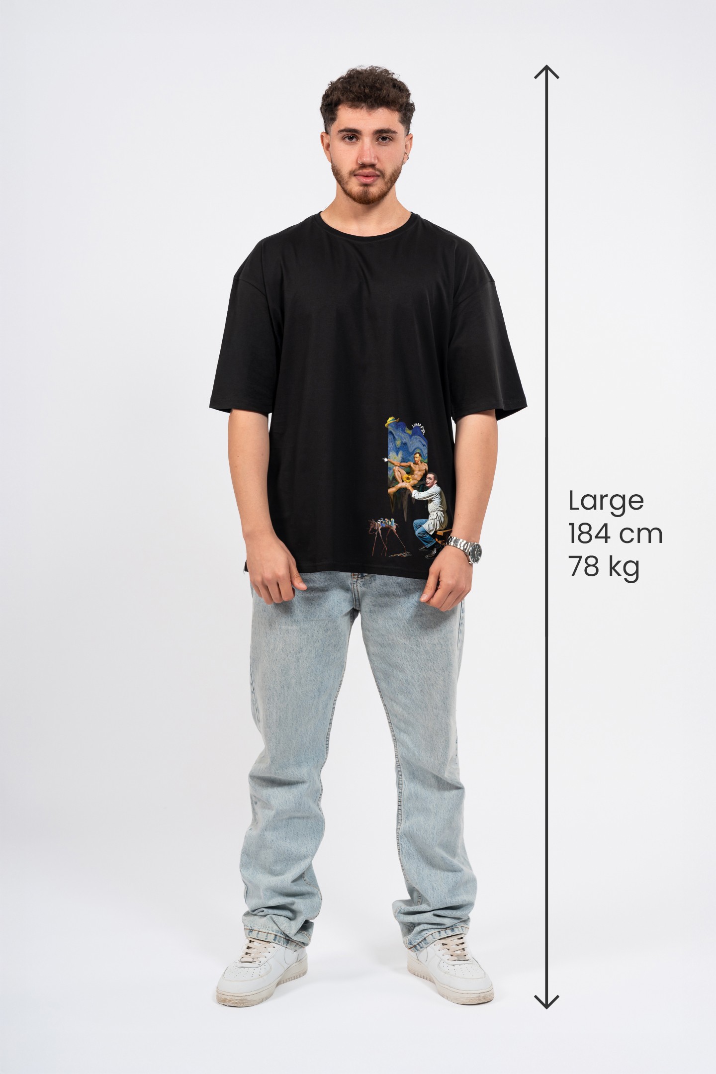 Oversize Dali Baskılı Tshirt
