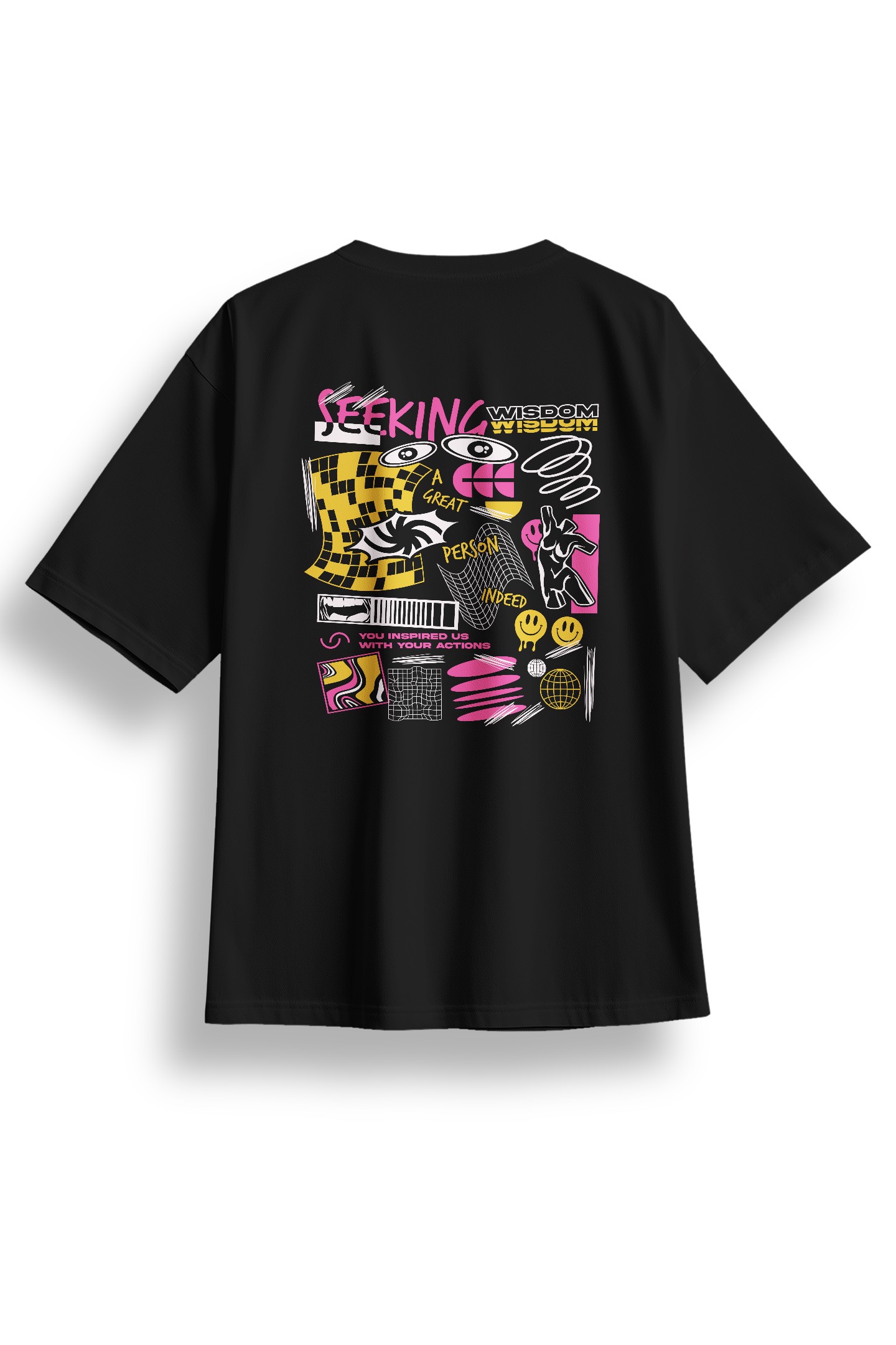Oversize Seeking Baskılı Tshirt