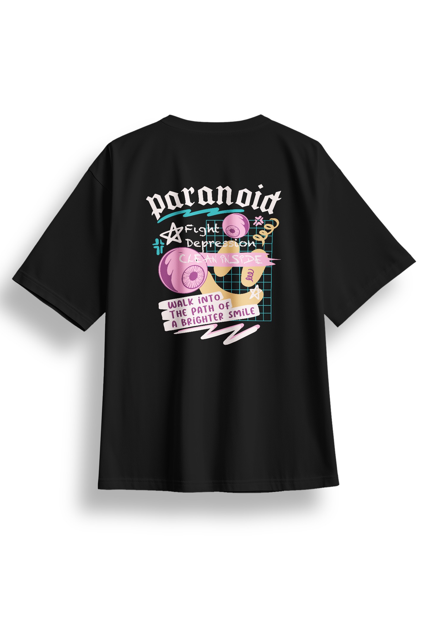 Oversize Paranoid Baskılı Tshirt