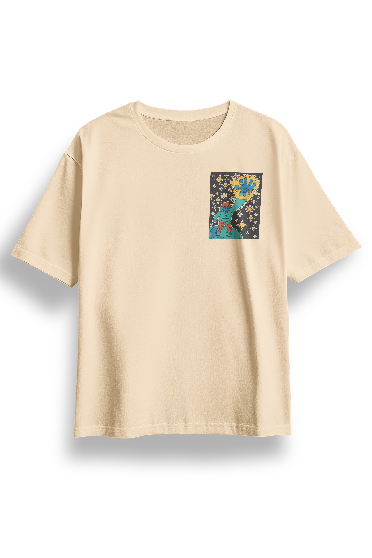 Oversize Street Stars Baskılı Tshirt