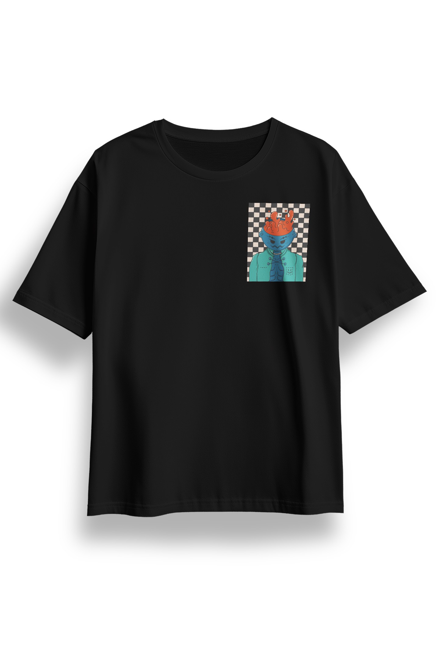 Oversize Göğüste Be Furious Baskılı Tshirt