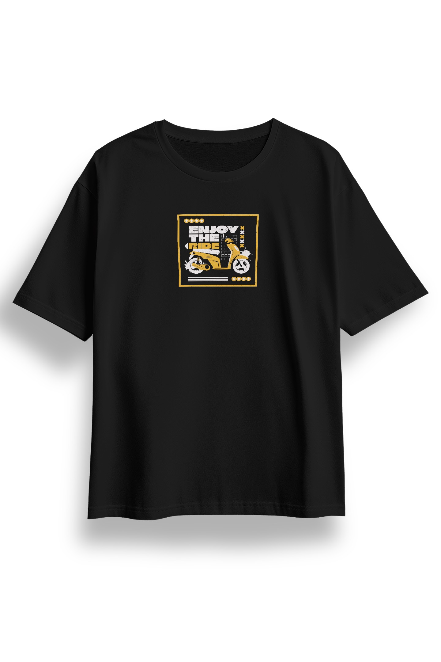 Oversize Enjoy The Ride Baskılı Tshirt