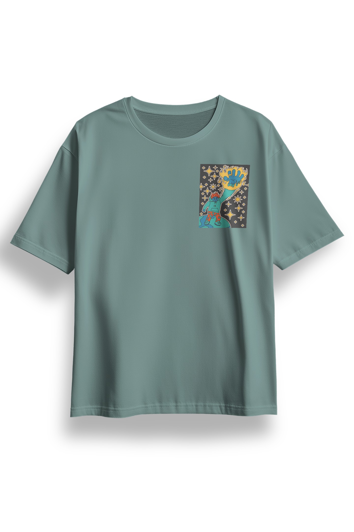 Oversize Street Stars Baskılı Tshirt