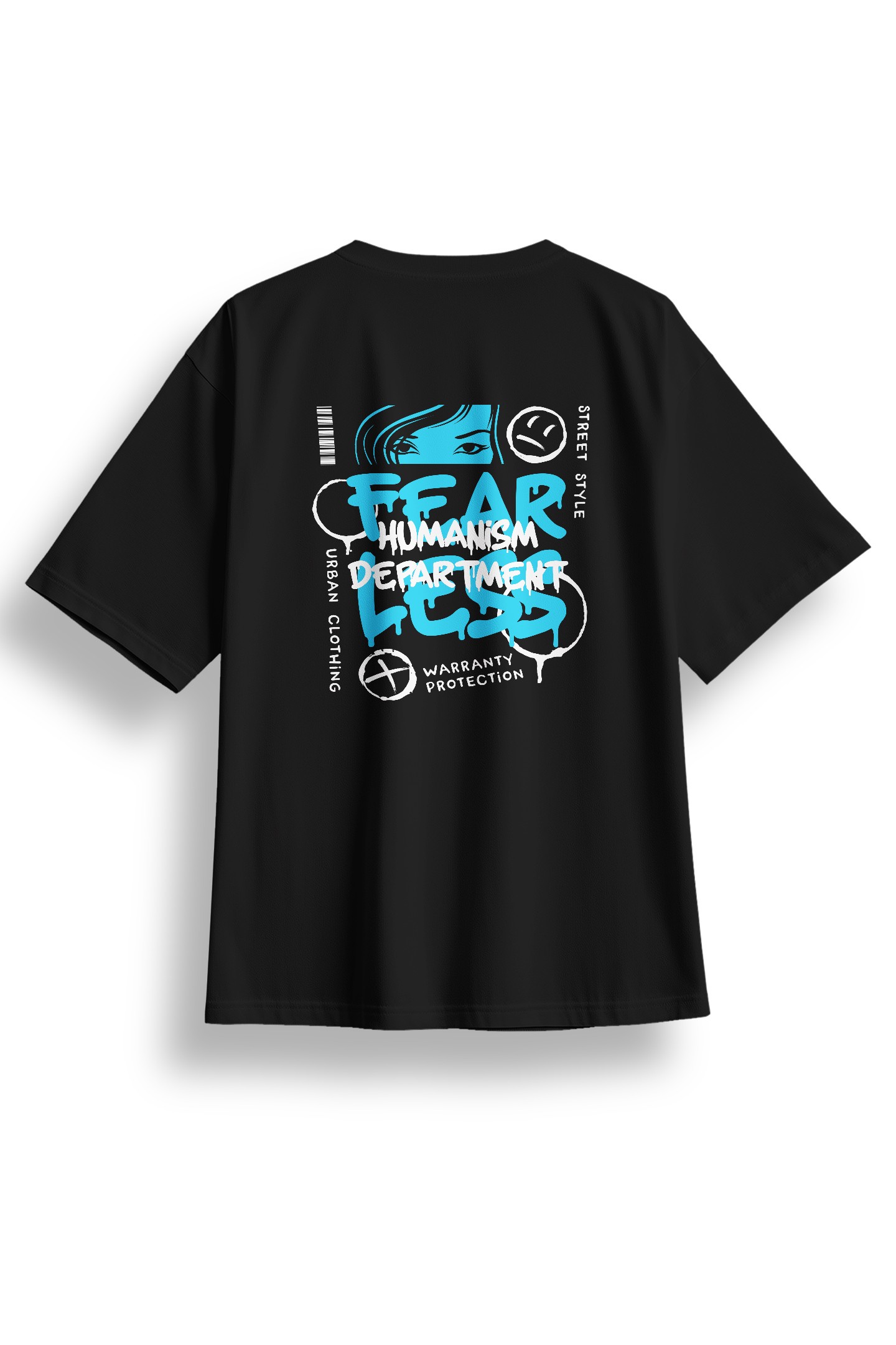 Oversize Fearless Baskılı Tshirt 