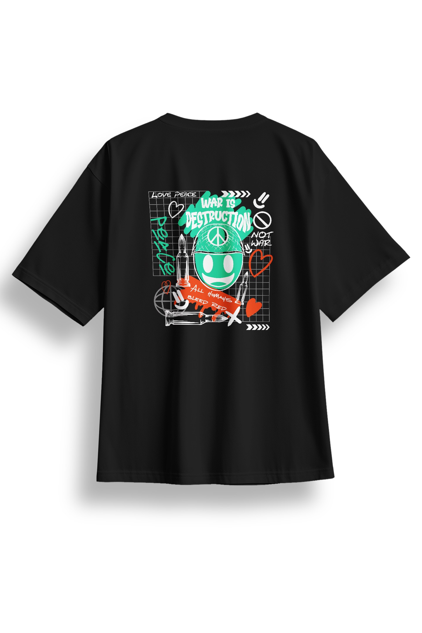 Oversize Destruction Baskılı Tshirt