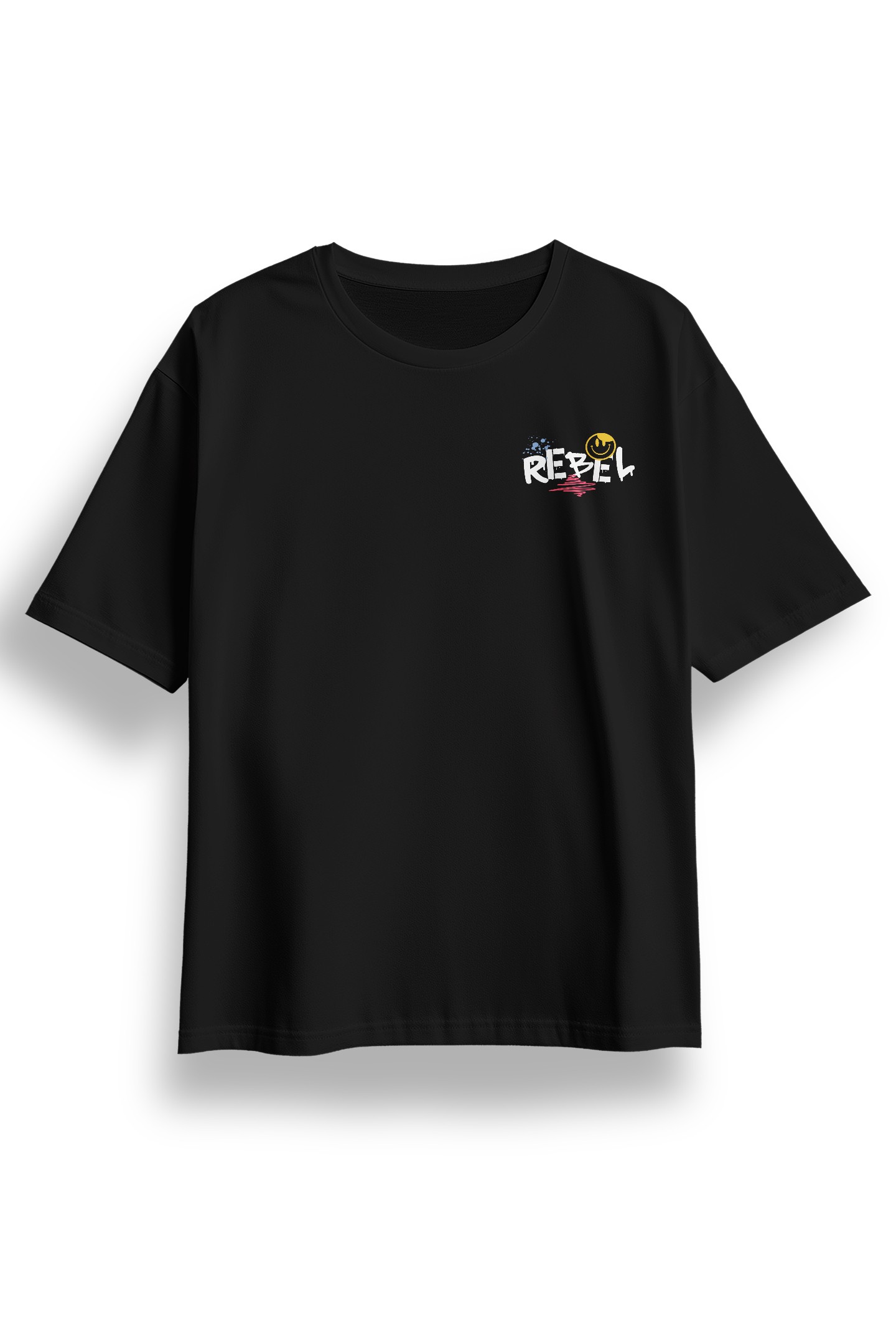 Oversize Rebel Baskılı Tshirt