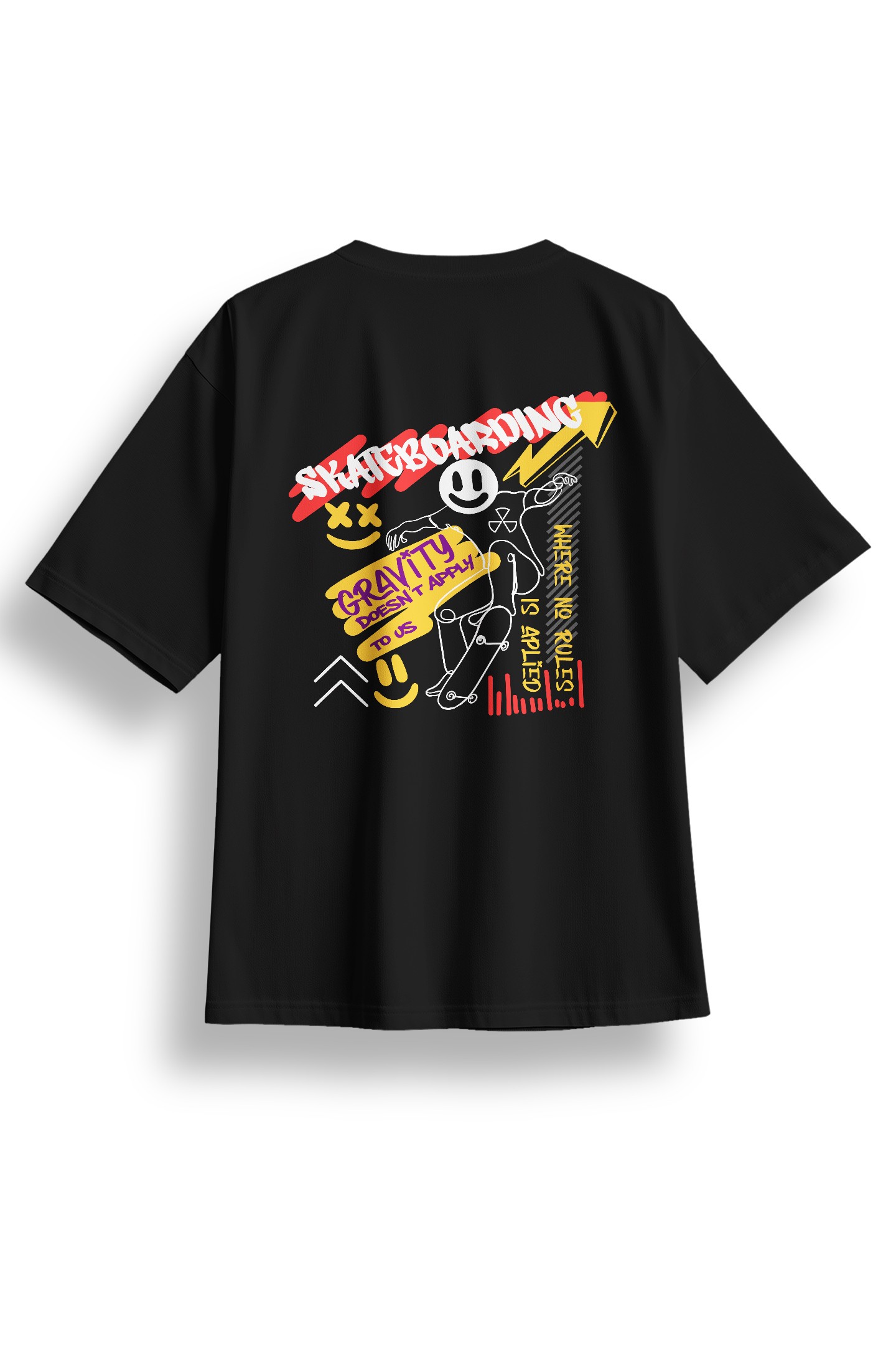 Oversize Skateboarding Baskılı Tshirt