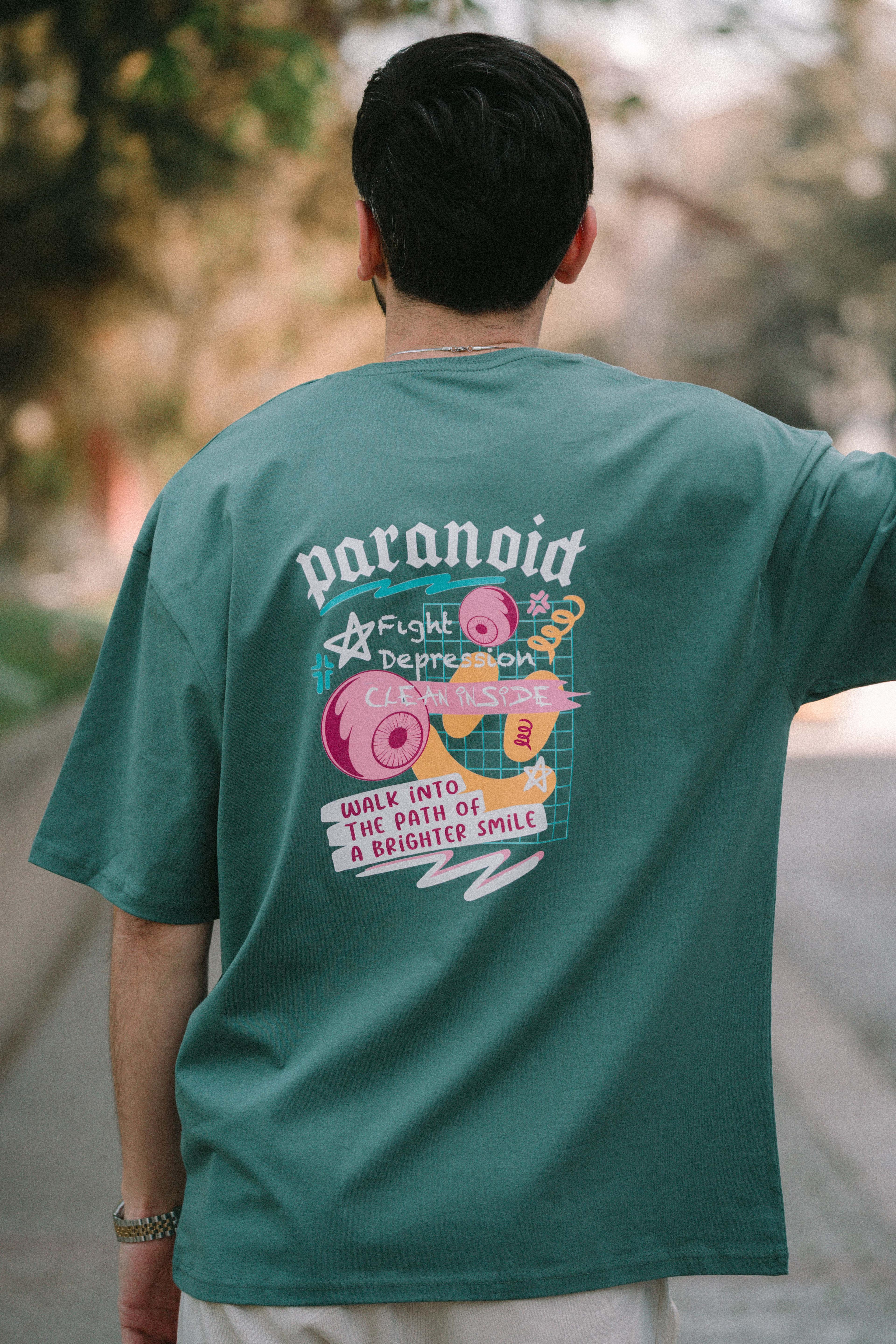 Oversize Paranoid Baskılı Tshirt