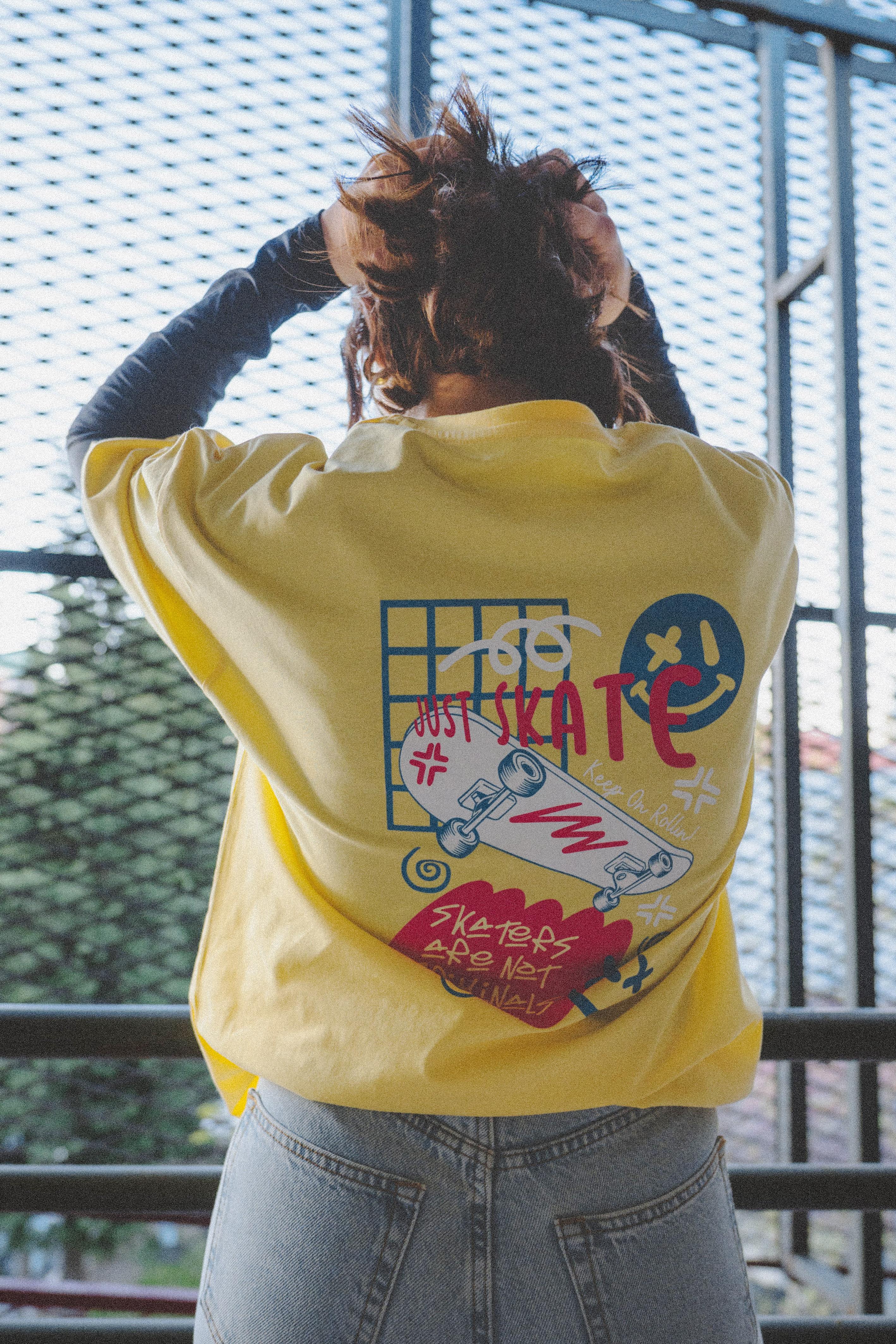 Regular Just Skate Baskılı T-Shirt