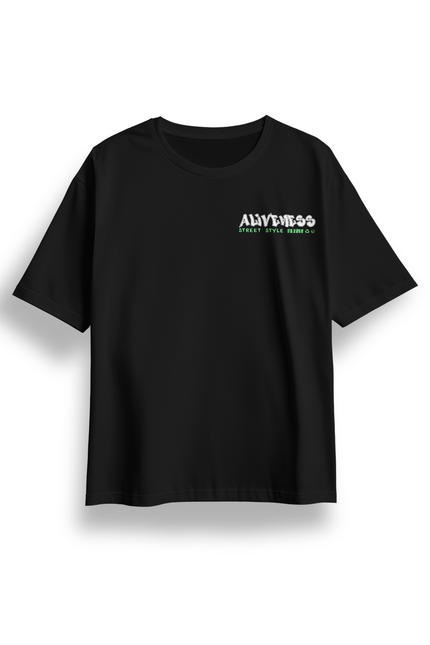 Oversize Aliveness Baskılı Tshirt