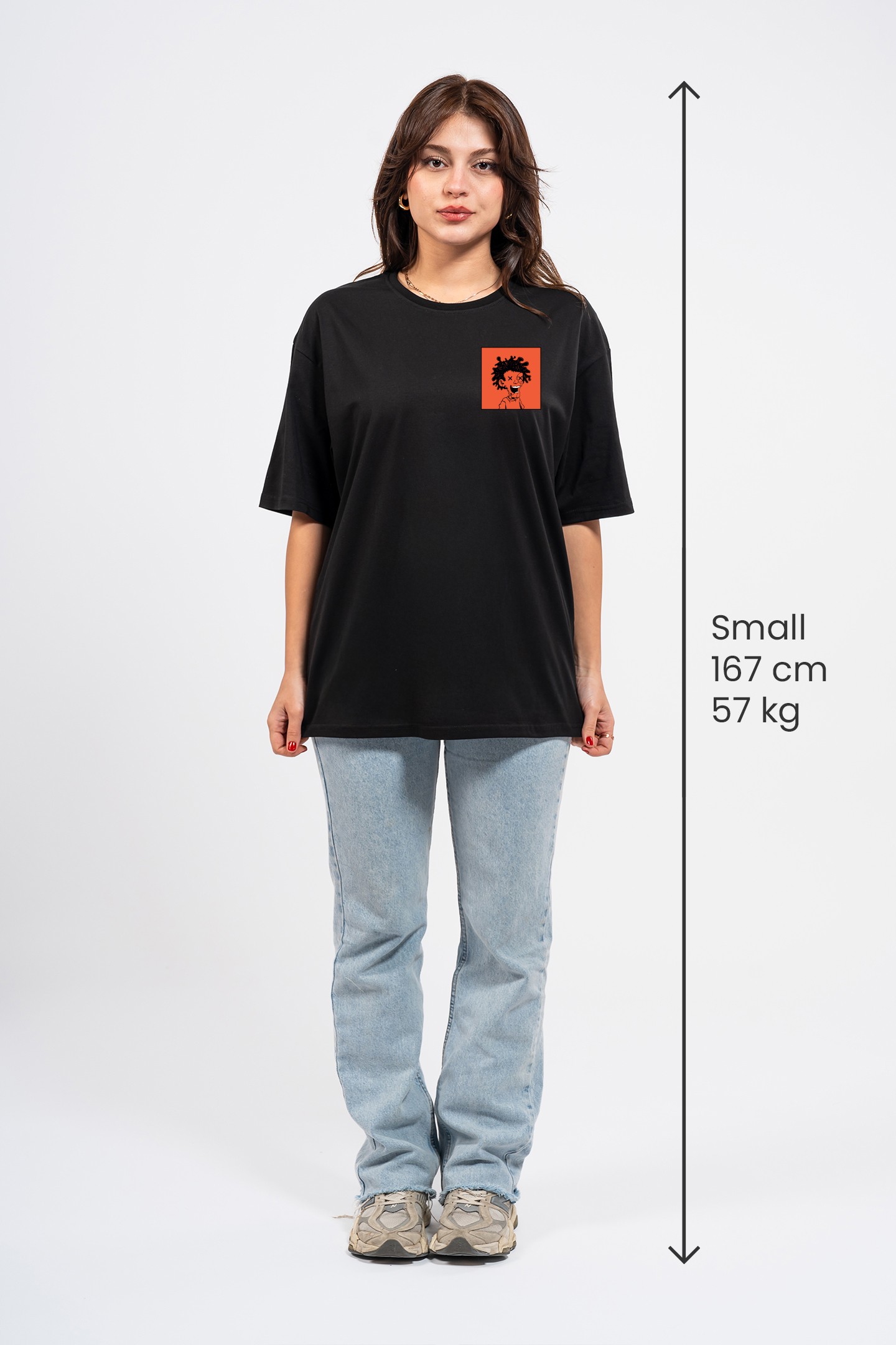 Oversize Curly Man Baskılı Tshirt