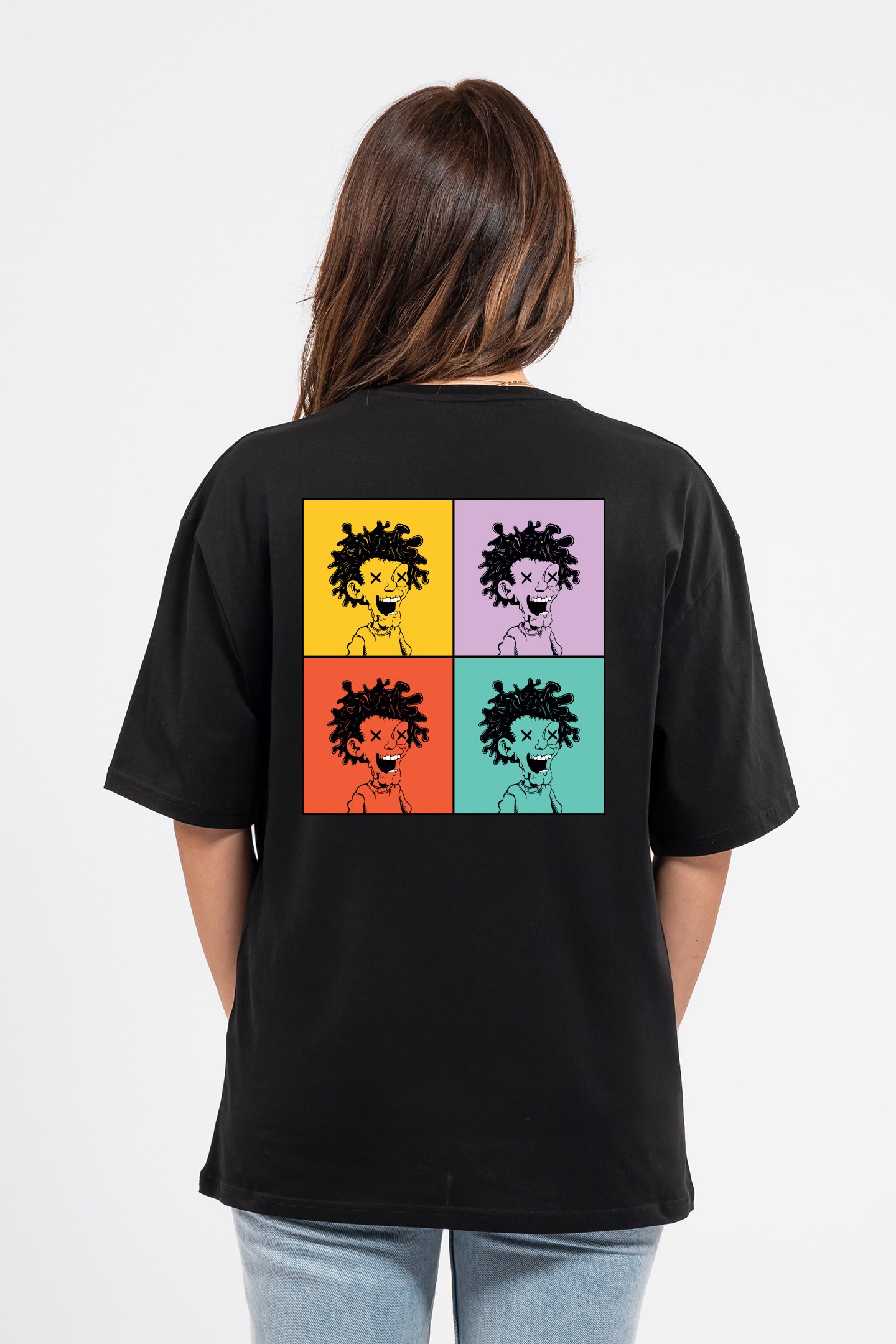 Oversize Curly Man Baskılı Tshirt