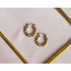 çelik incili gold küpe