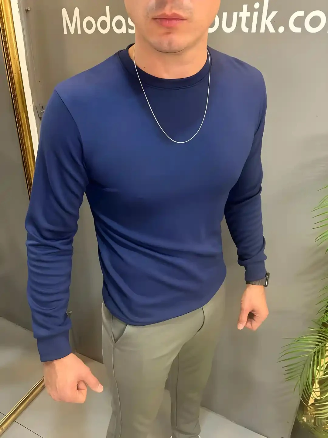 Erkek  Lacivert Oysho Mevsimlik Sweatshirt