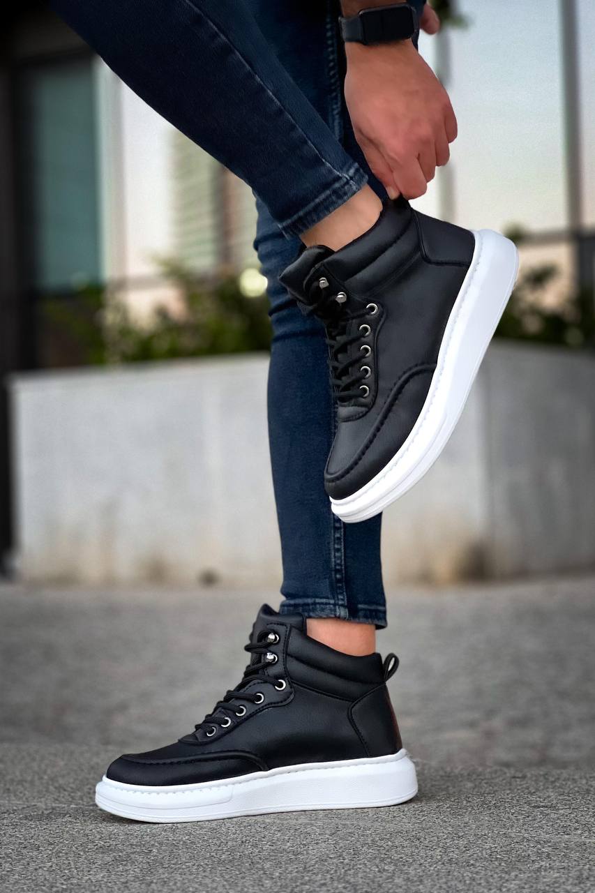 KB-0994  Kuback  Siyah Cilt  Yüksek Taban  Erkek Bilek Bot