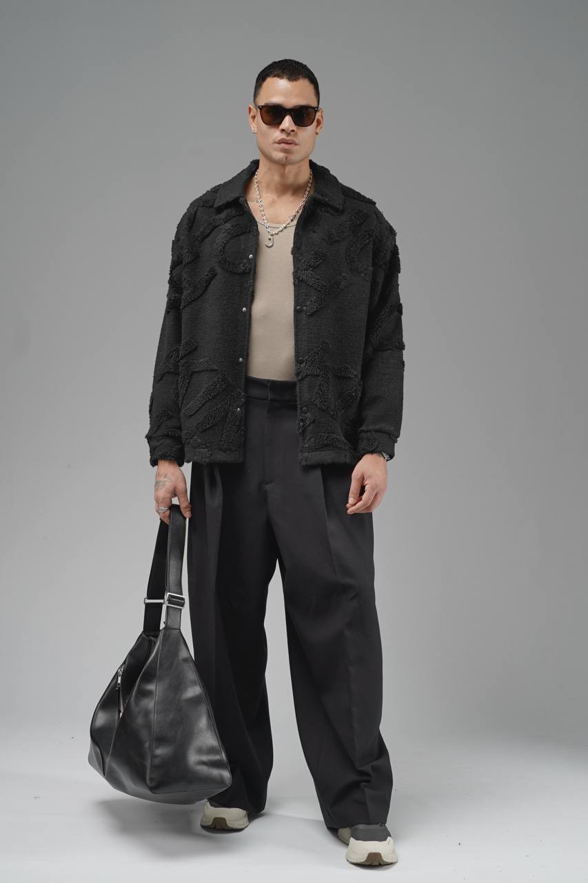 Erkek Siyah BRC Peluş Ceket