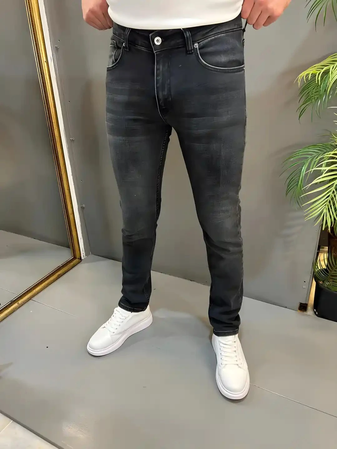 Erkek Antrasit  Regular Kalıp Kot Pantolon