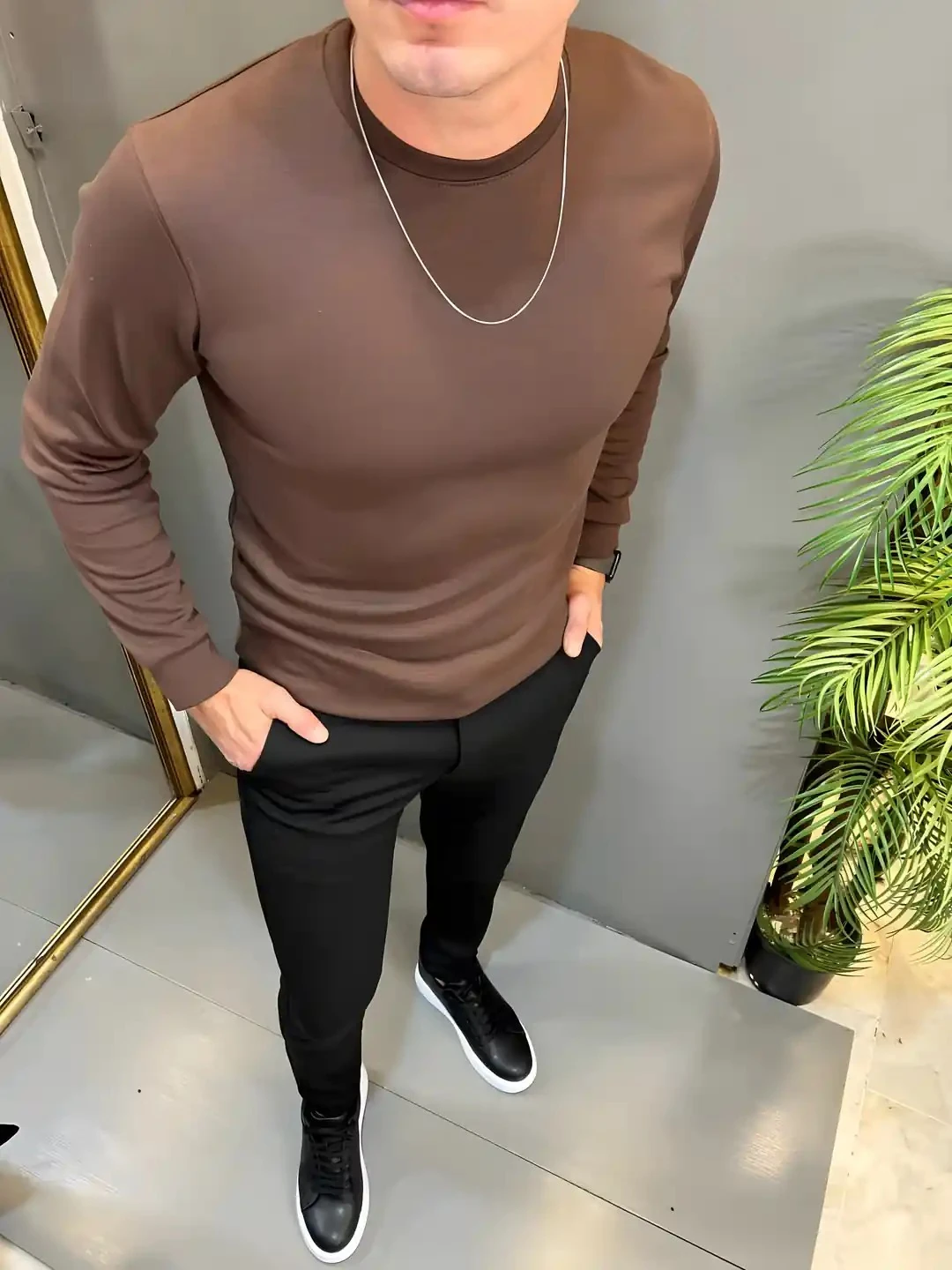 Erkek  Kahve Oysho Mevsimlik sweatshirt