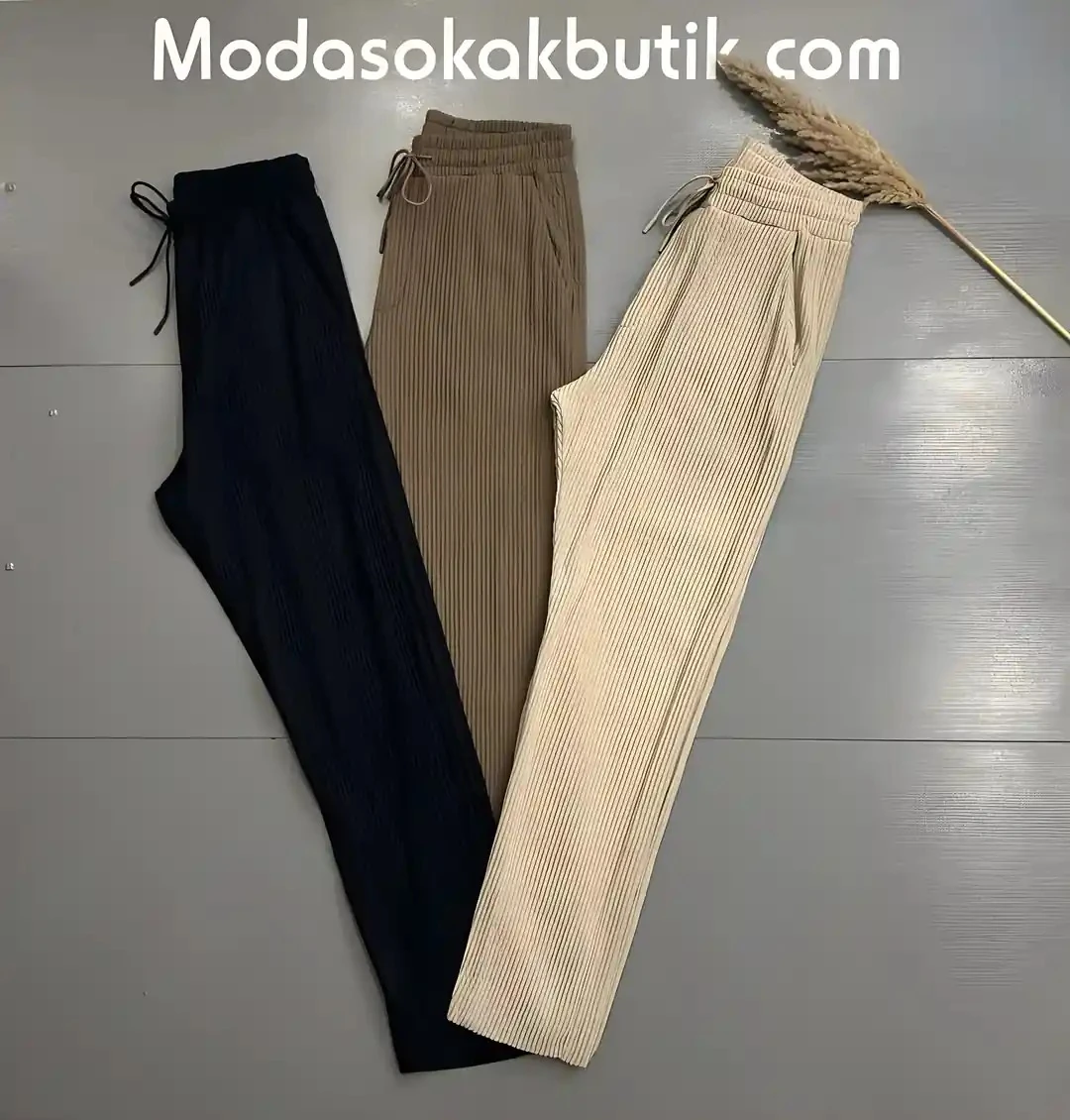 Erkek Fitilli Kumaş 3 Renk Pantolon Kombin