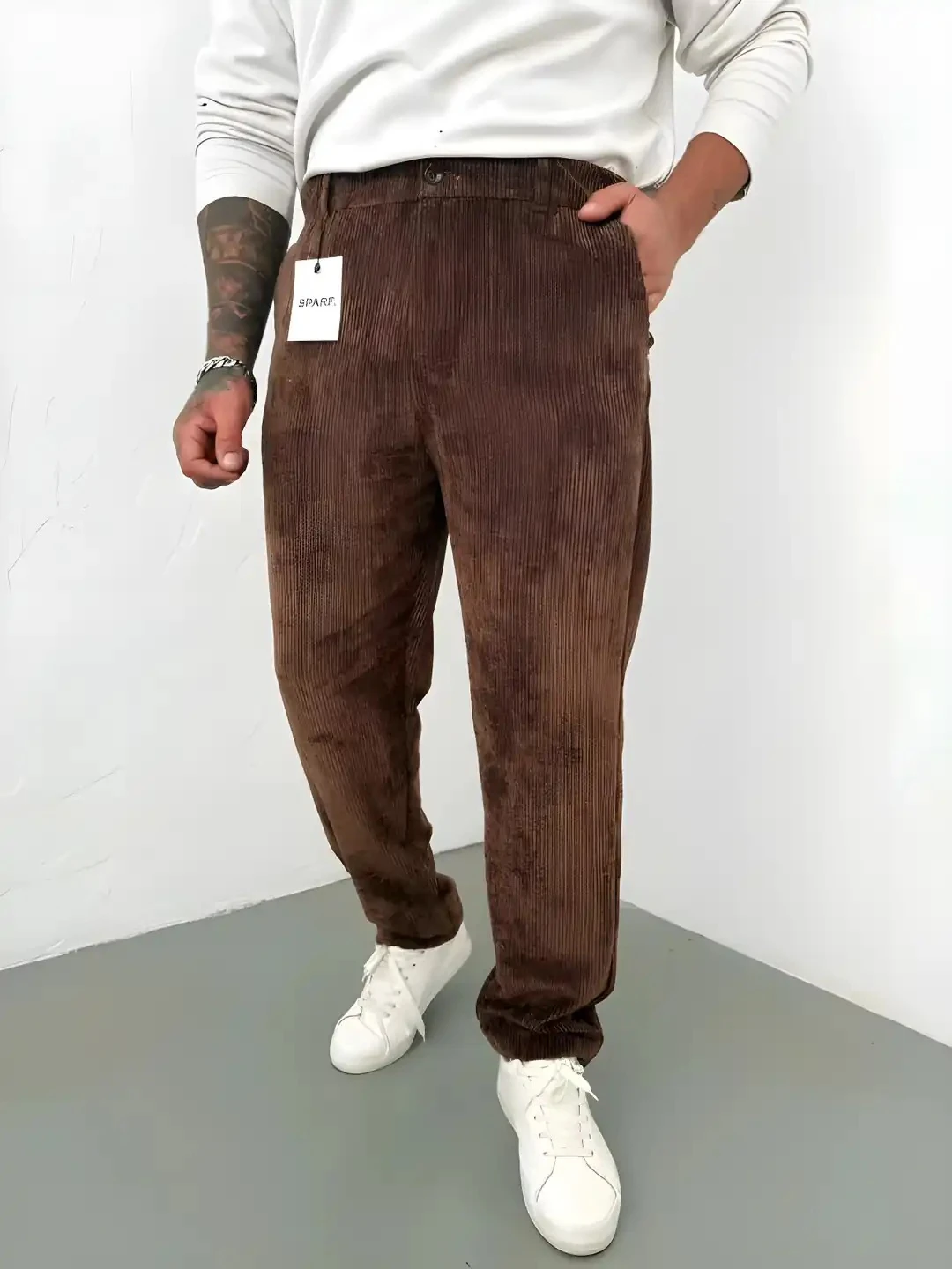 Erkek Acı Kahve Kadife Pantolon