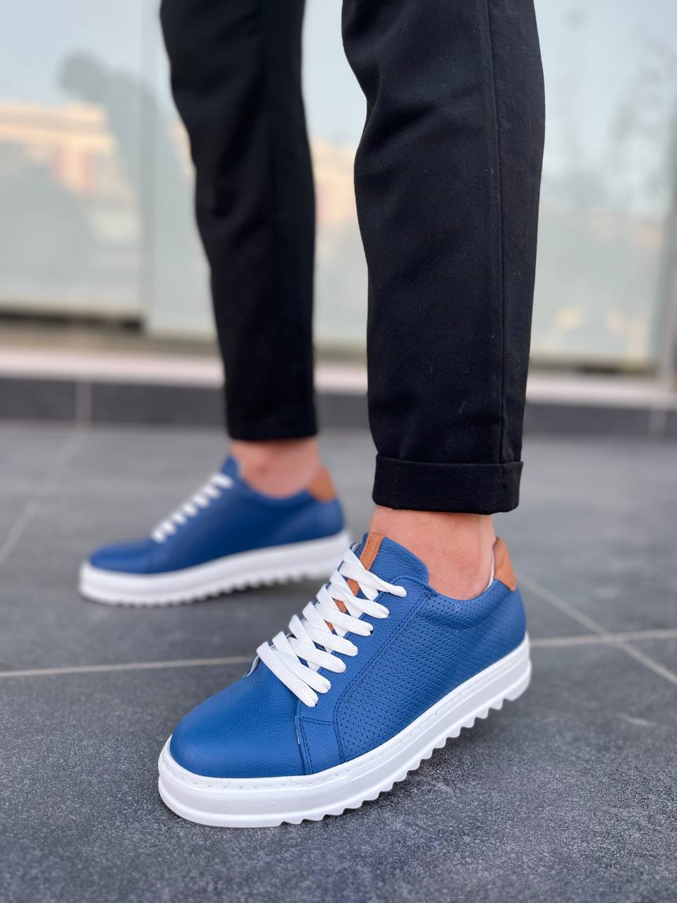 KB-DX2 Kuback Mavi Deri Günlük Erkek Ayakkabı