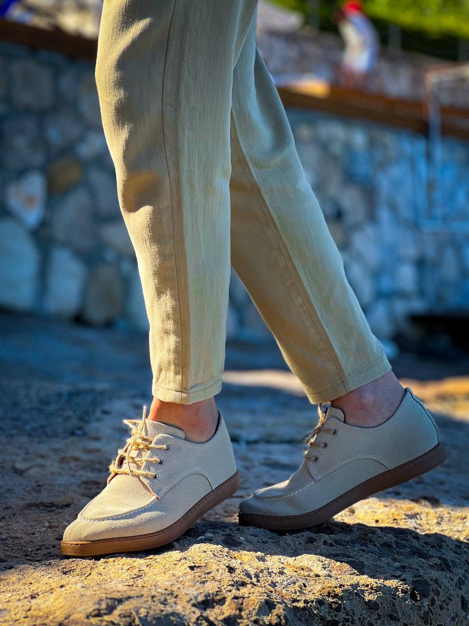 KB-X5 Kuback Bej  Süet Bağcıklı  Günlük Erkek Ayakkabı