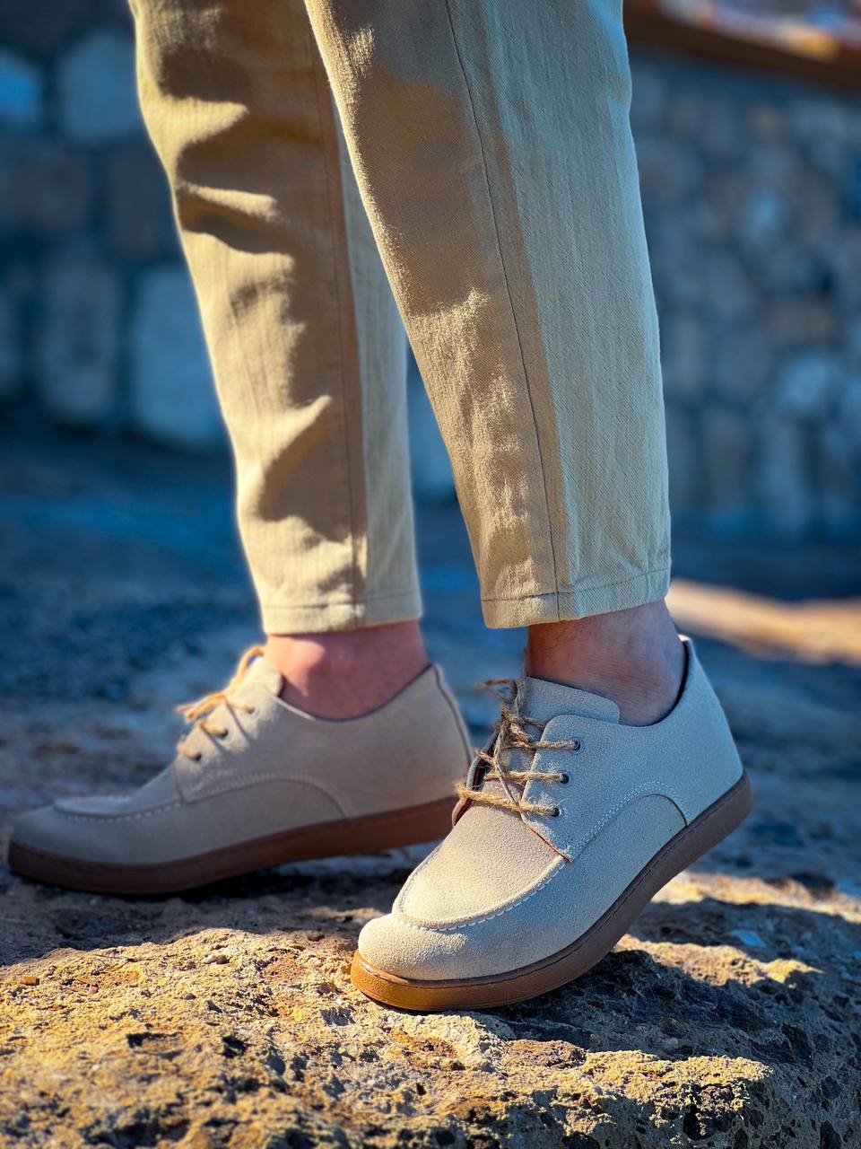 KB-X5 Kuback Bej  Süet Bağcıklı  Günlük Erkek Ayakkabı