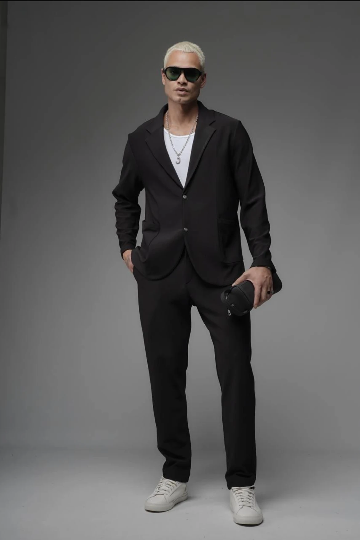 Erkek Siyah Fitilli Premium Takım