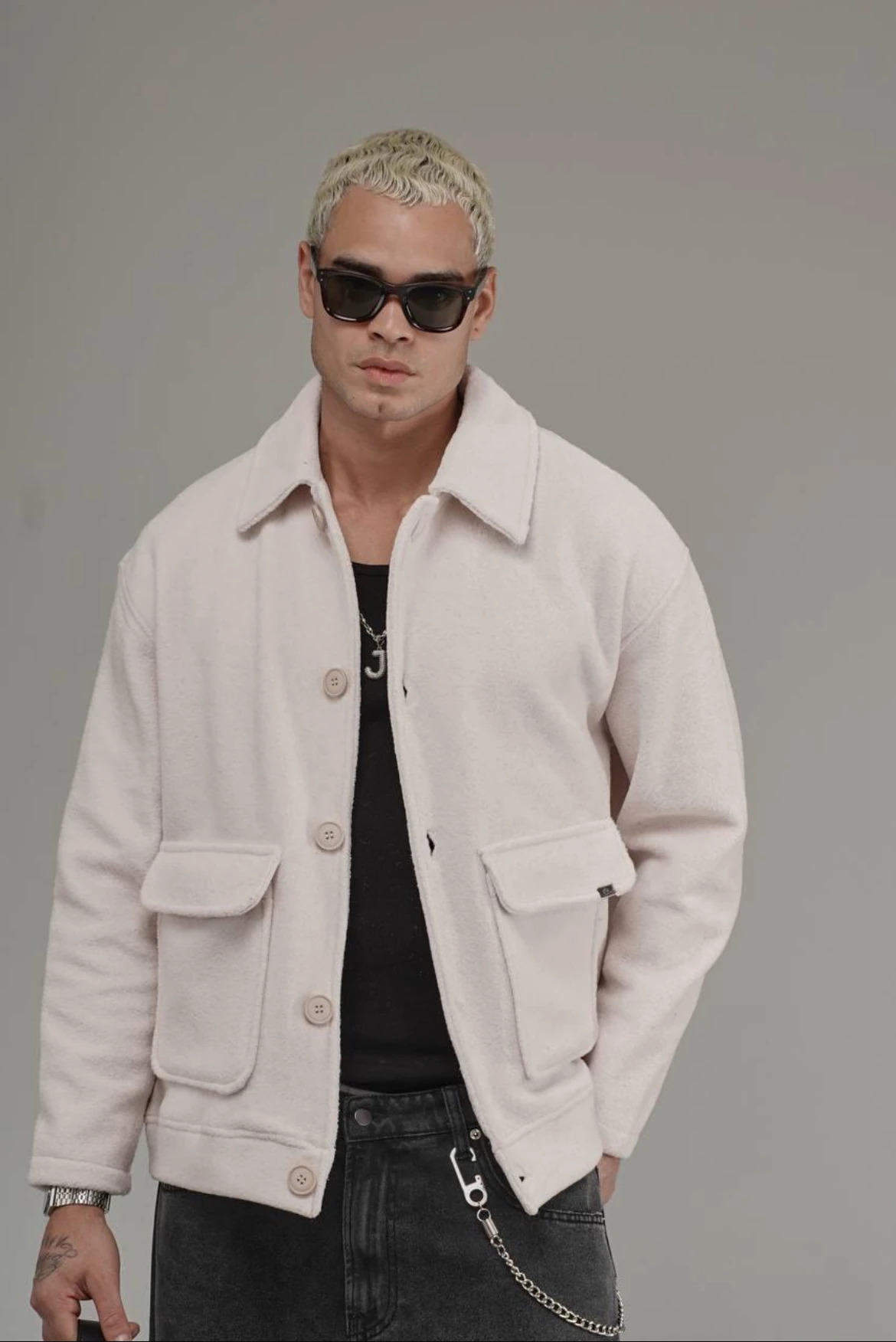 Erkek Siyah Kapaklı Cepli Ceket