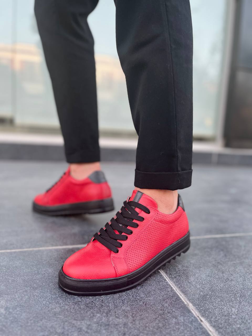 KB-DX2 Kuback Kırmızı Deri Günlük Erkek Ayakkabı