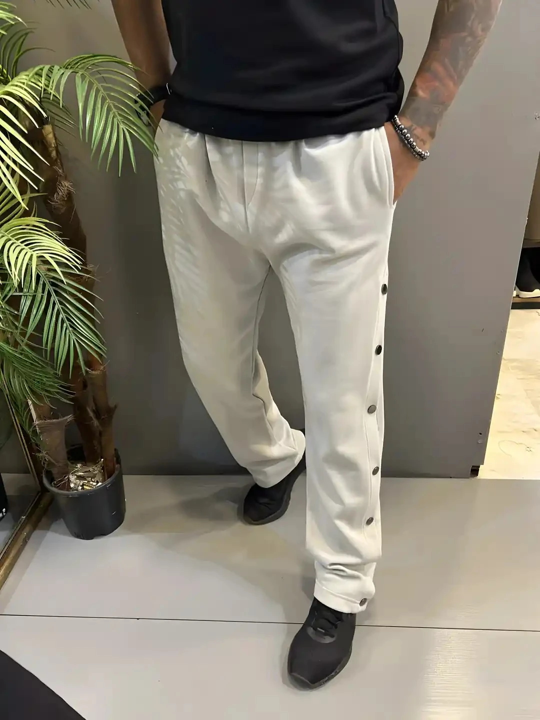 Erkek Gri 2 İplik Baggy Eşofman Altı