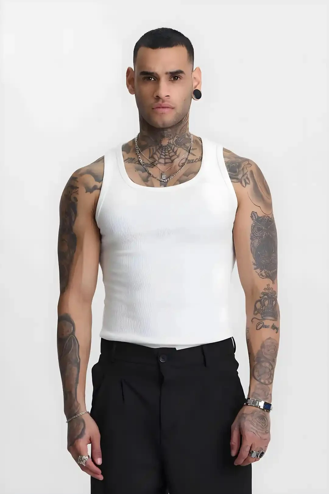 Erkek Beyaz Atlet T-shirt