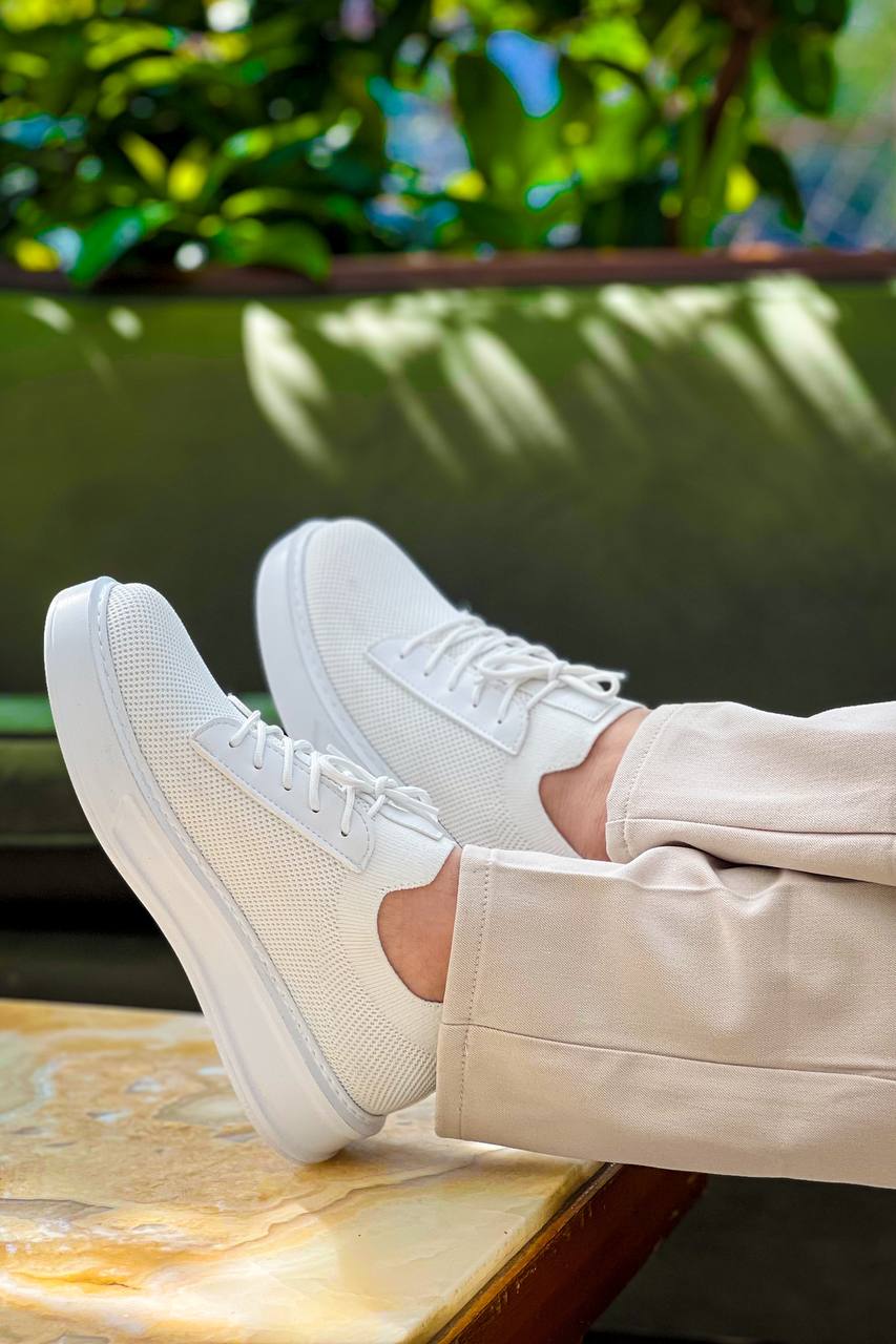 KB-116 Kuback Beyaz Bağcıklı Triko Günlük Erkek Ayakkabı