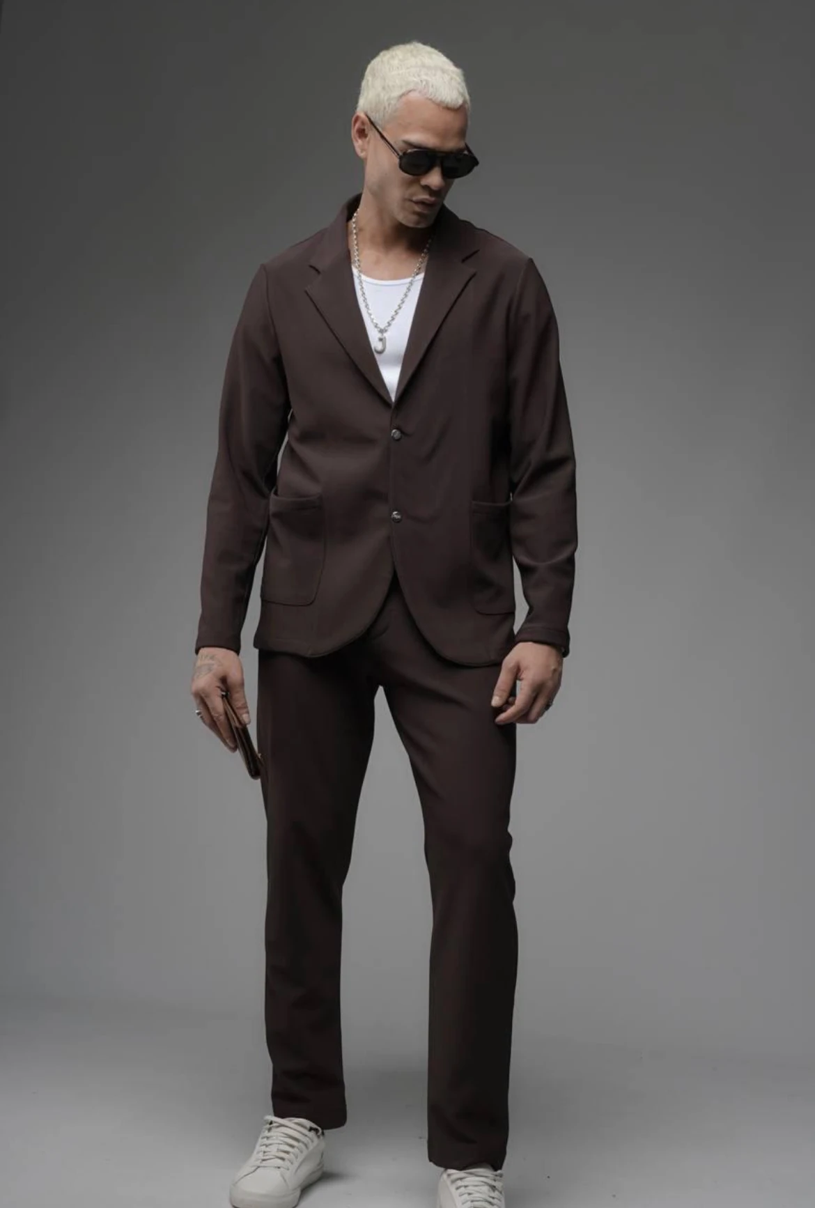 Erkek Kahve Fitilli Premium Takım