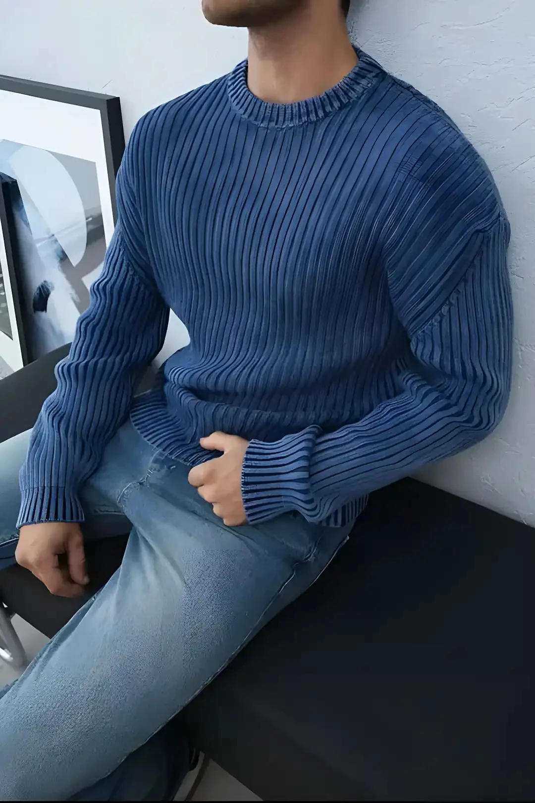 Erkek Lacivert Triko Kazak