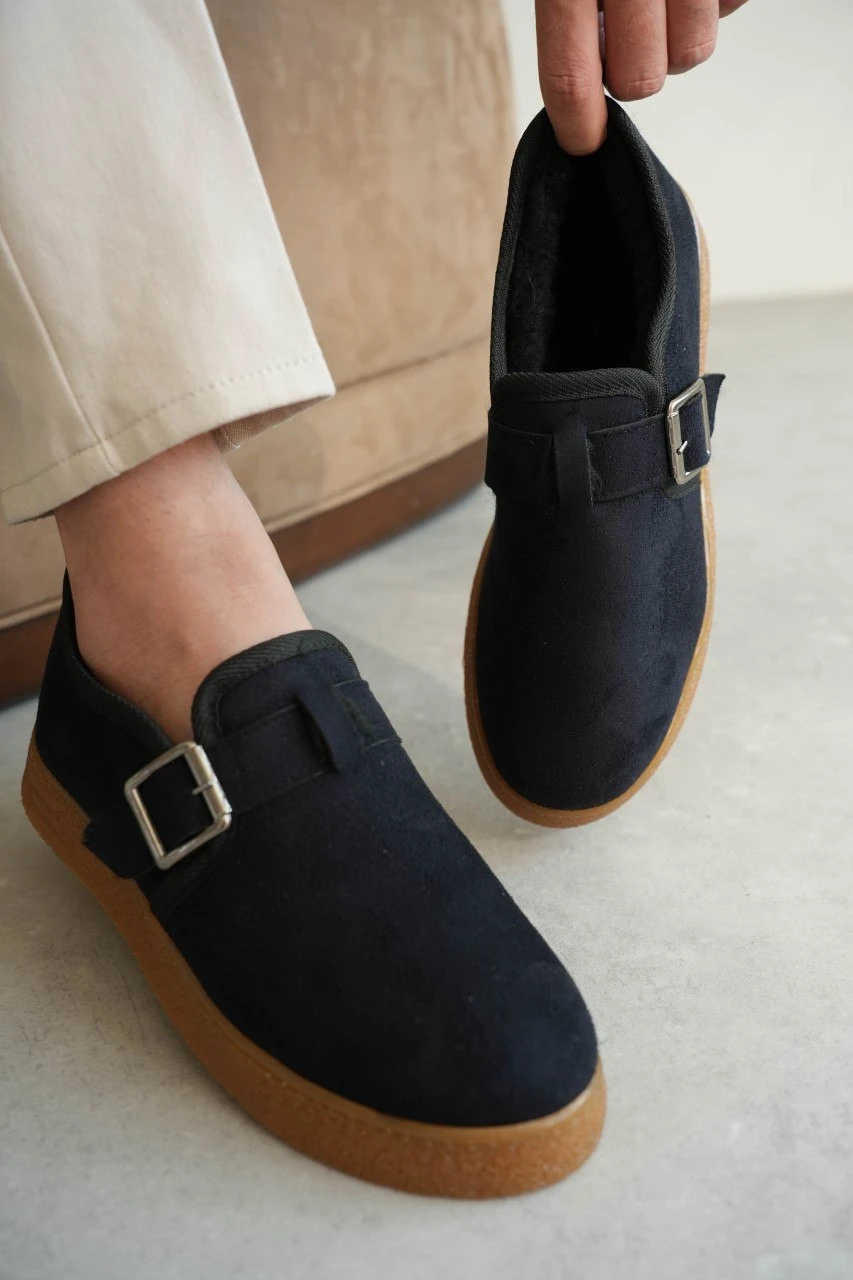 KB-KX1 Kuback Lacivert Kahve Taban Kürklü Günlük Erkek Ayakkabı