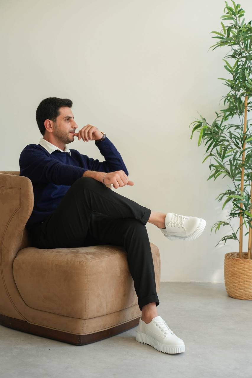 KB-X516 Kuback Beyaz Cilt Günlük Erkek Ayakkabı