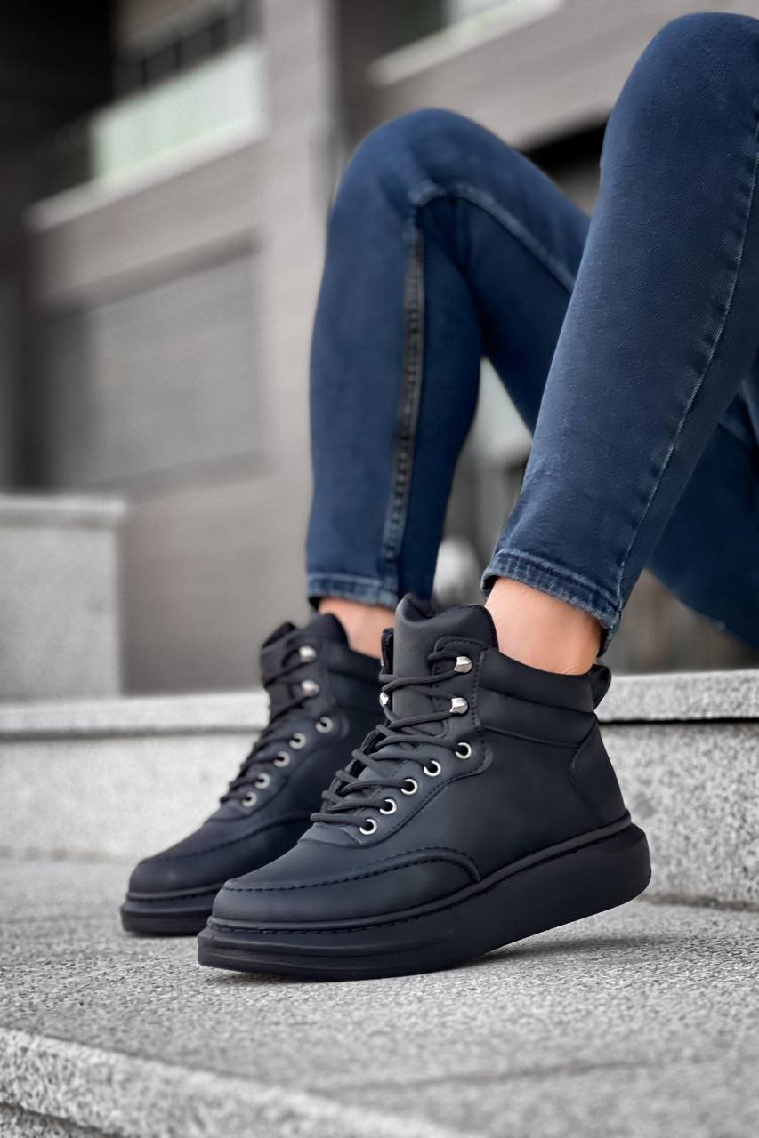 KB-0994  Kuback Siyah Cilt  Siyah  Yüksek Taban  Erkek Bilek Bot