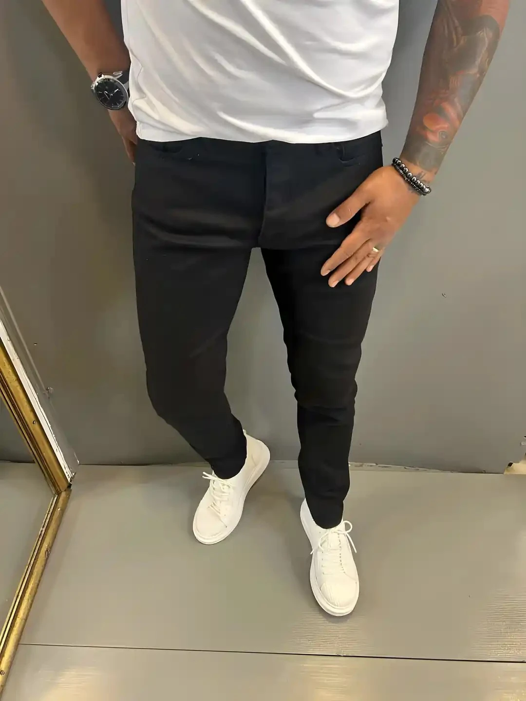 Erkek Siyah  Slim Fit Kot Pantolon