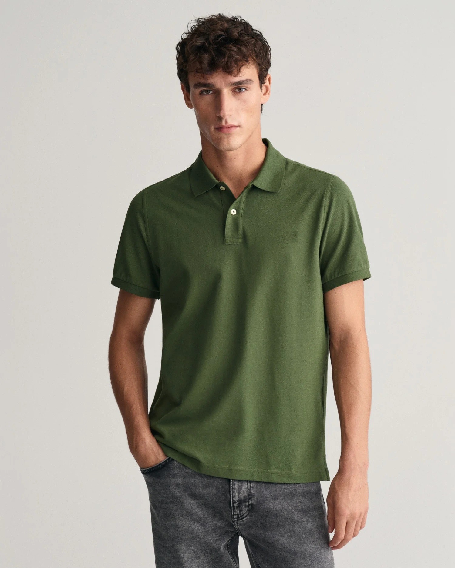 Erkek Yeşil Regular Fit Logolu Polo