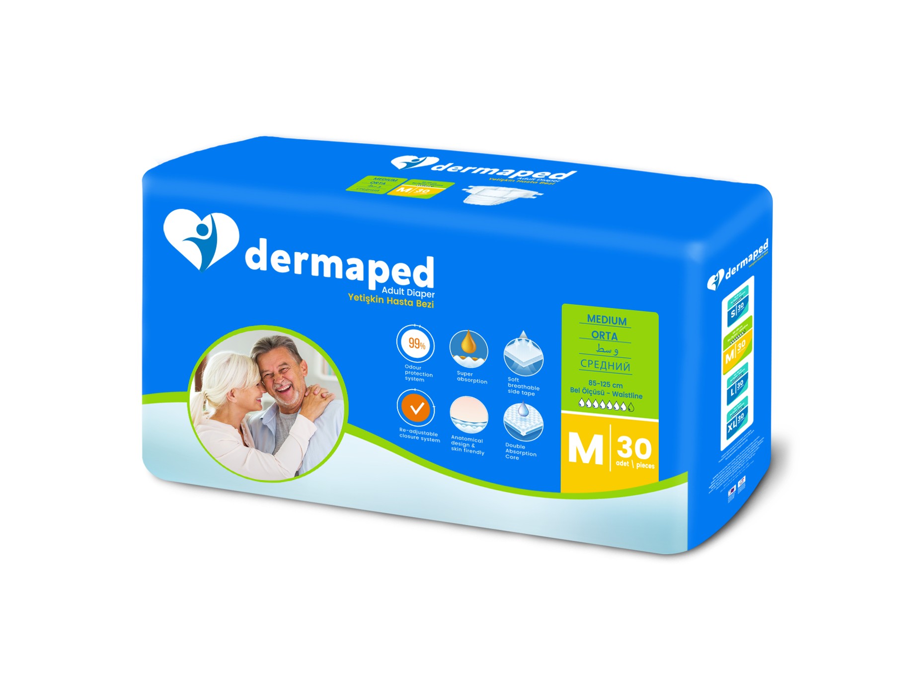 Dermaped Bel Bantlı Hasta Bezi 30 lu - Medium