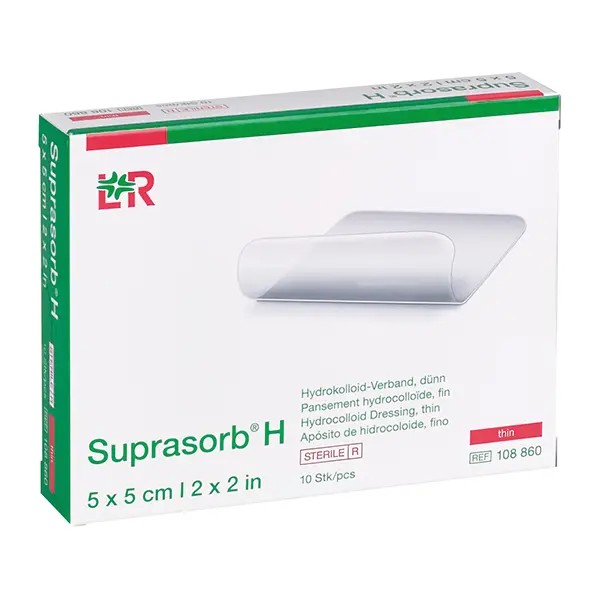 Lohmann Rauscher Suprasorb Bası ve Yara Bakım Örtüleri - 108860	Suprasorb® H Hidrokolloid Yara Örtüsü, Tekli, İnce, Steril 5cm x 5cm (Comfell Muadil)