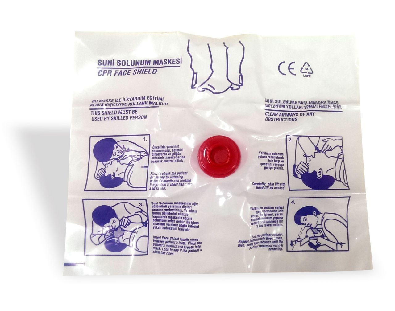 Cpr Maskesi Tek Kullanımlık - Suni Solunum Maskesi Beyaz Ağızlıklı