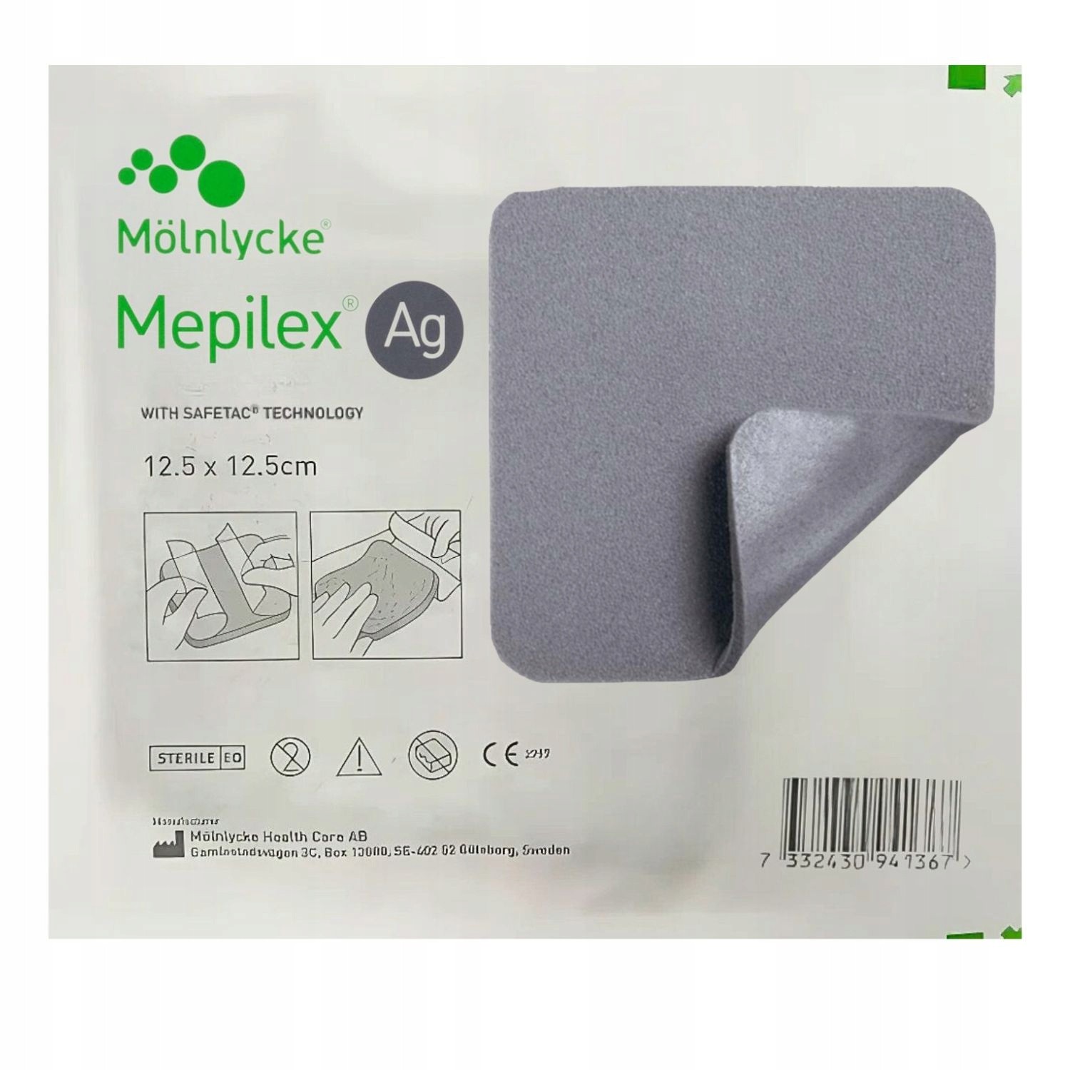 Mepilex Ag 12,5 cm x 12,5 cm 1 Adet