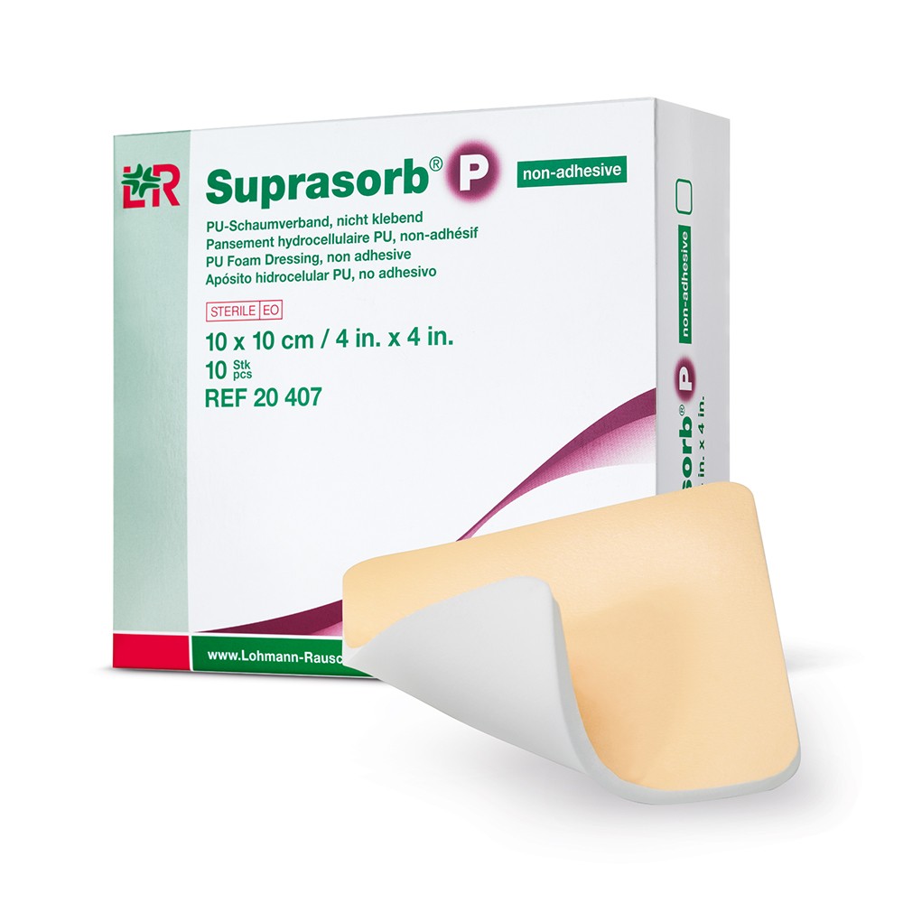 Suprasorb P PU Yapışkansız Köpük Örtü, Tekli, Steril  - 20407 Suprasorb P PU Yapışkansız Köpük Örtü, Tekli, Steril 10cm x 10cm