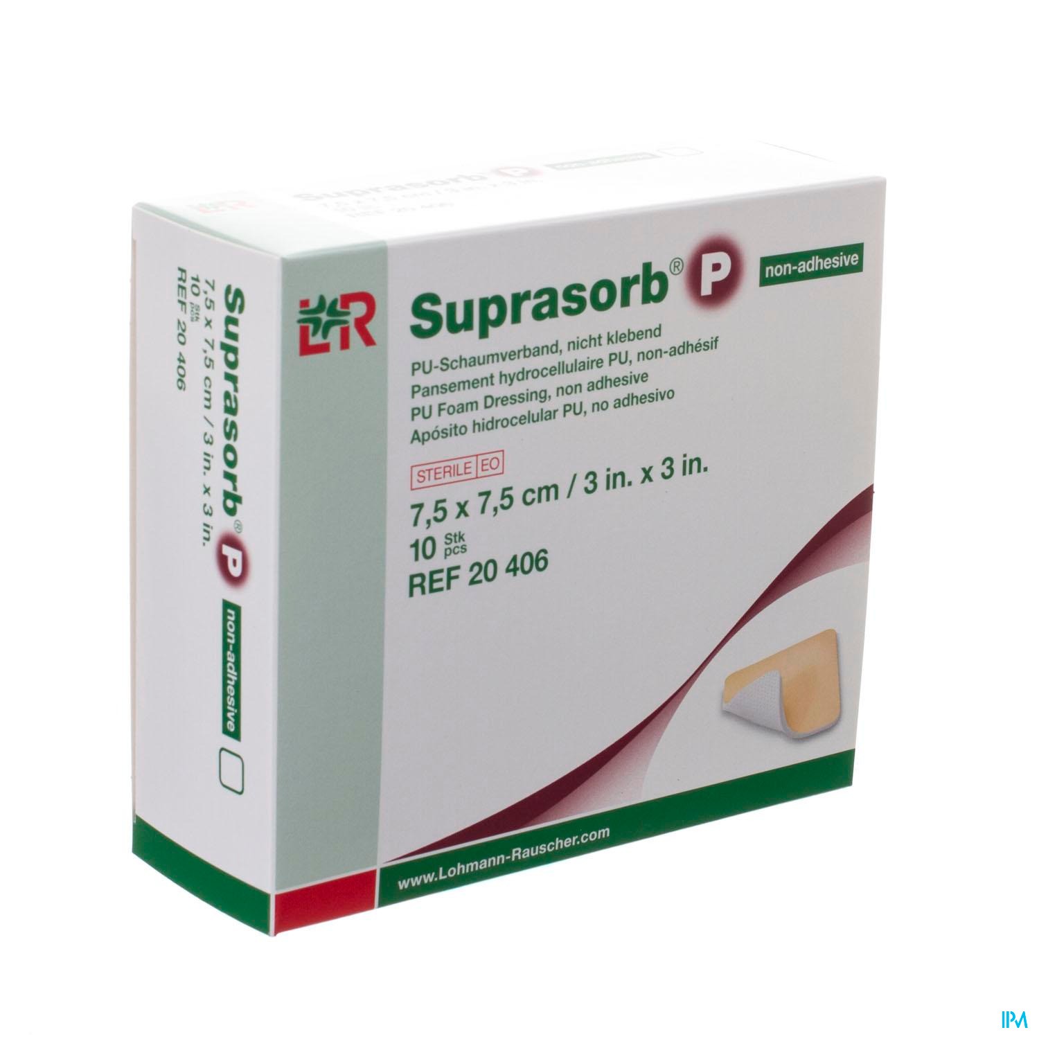 Suprasorb P PU Yapışkansız Köpük Örtü, Tekli, Steril  - 20406  Suprasorb P PU Yapışkansız Köpük Örtü, Tekli, Steril 7,5cm x 7,5cm