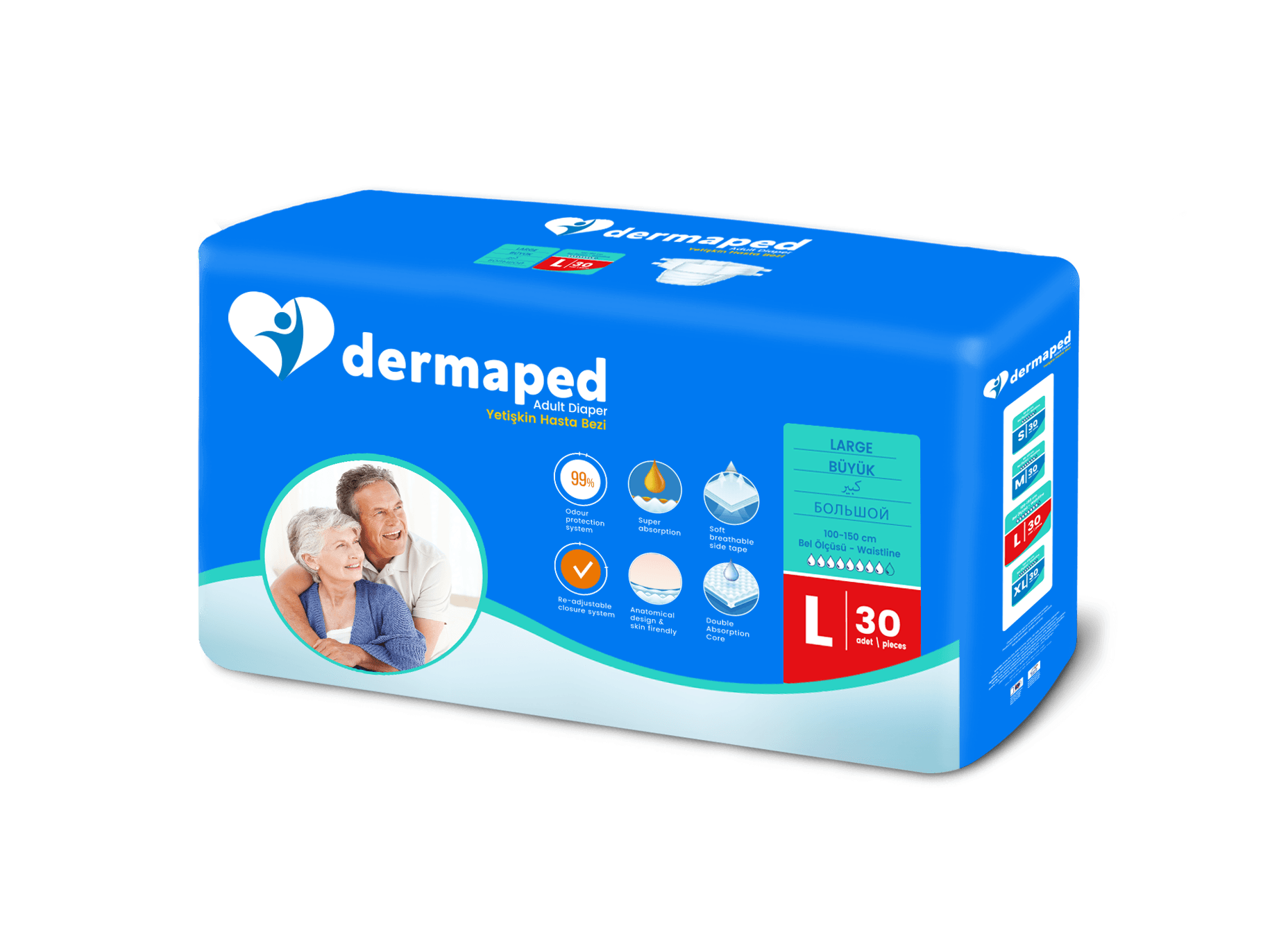 Dermaped Bel Bantlı Hasta Bezi 30 lu - Large