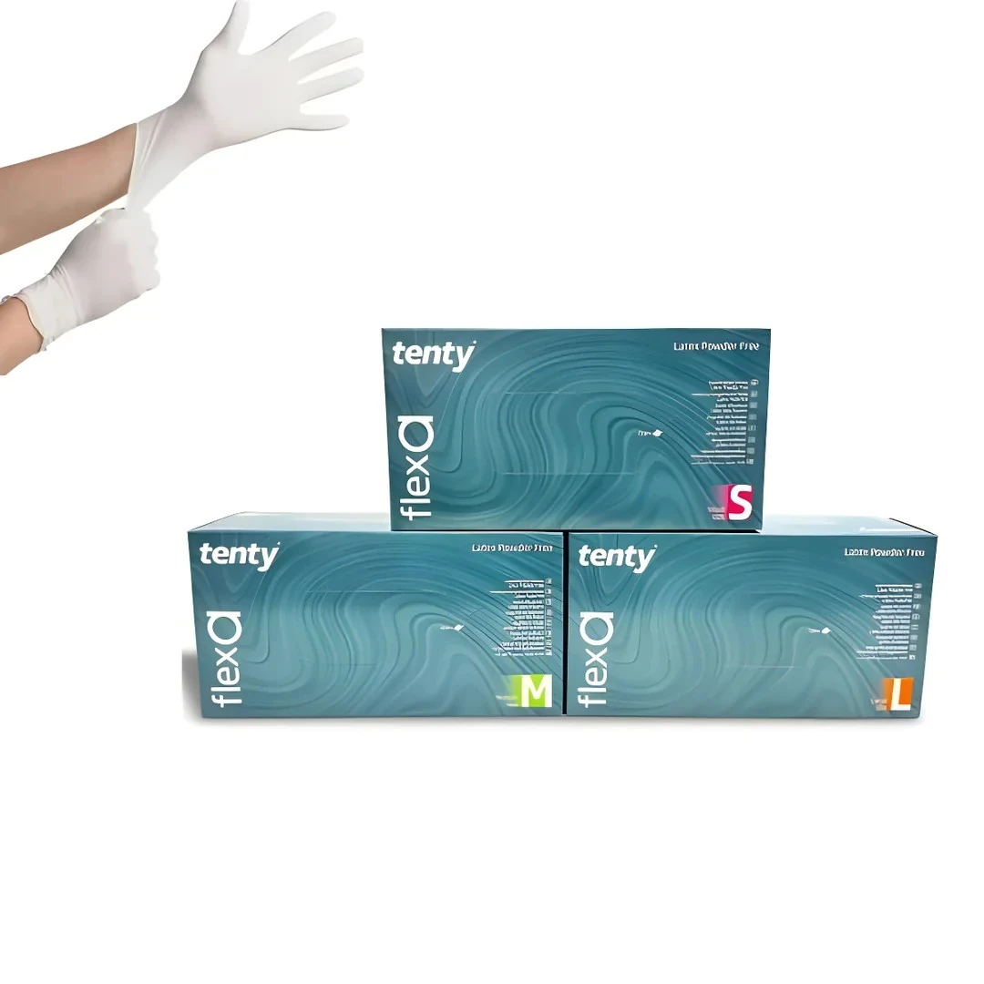 Tenty Latex Pudrasız Eldiven 100 lü Paket Flexa