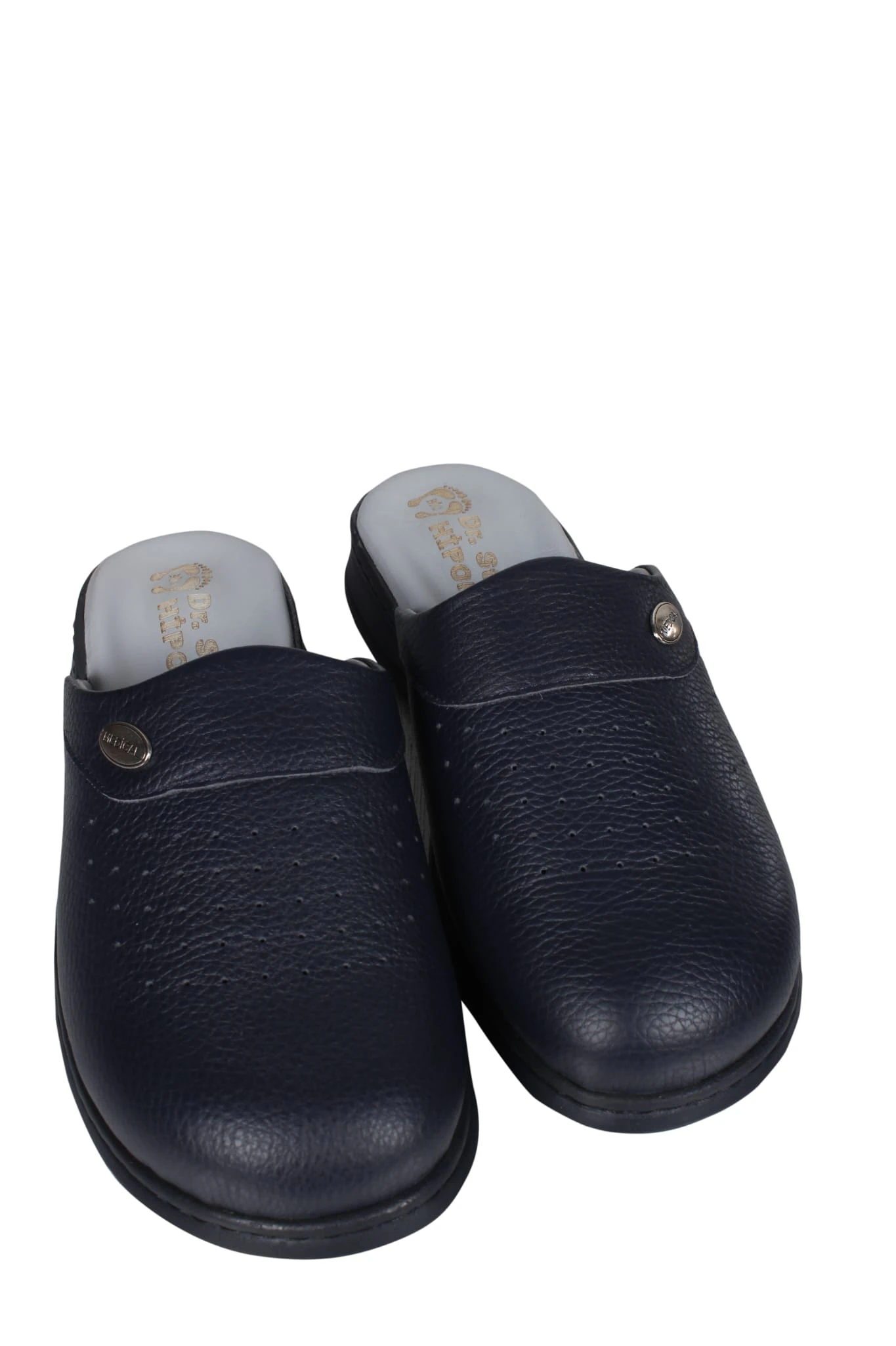 100%100 Deri Ortopedik Terlik - Lacivert