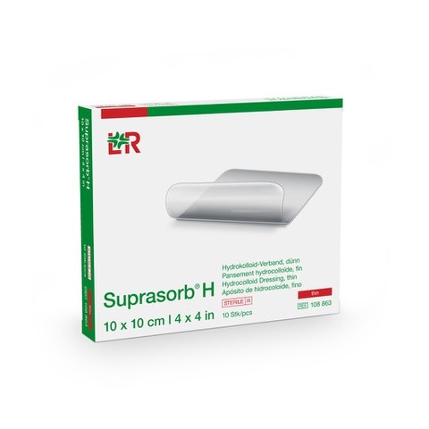 Lohmann Rauscher Suprasorb Bası ve Yara Bakım Örtüleri - 108863	Suprasorb® H Hidrokolloid Yara Örtüsü, Tekli, İnce, Steril 10cm x 10cm (Comfell Muadil)